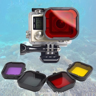 4 piezas filtro de buceo multifunción gafas profesionales fotografía fácil instalación cámara deportiva para Hero 4 (1)