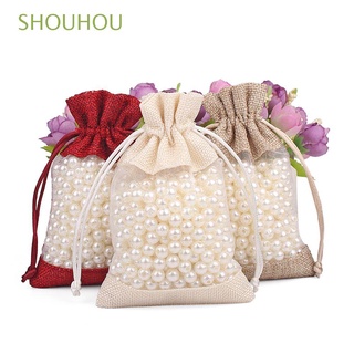 SHOUHOU Cookies Organza Pouch Gift Bag Mesh Linen Bag Drawstring Pocket Candy Package Party Decoration Wedding Favors Wrapping Supplies Handbags Jewelry Bright/Multicolor