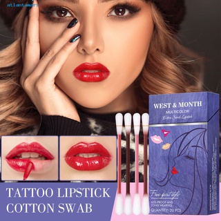 Atl| High Saturation Liquid Lipstick Cotton Swab Non-Stick Tattoo Lipstick Non-Stick for Beauty