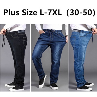Más el tamaño de los pantalones vaqueros de los hombres elásticos pantalones de mezclilla grande grande Saiz L-7XL 32-50