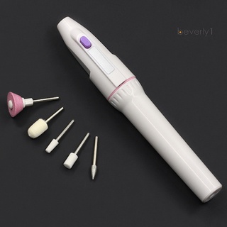 Beverly1 ღ 5 Bits Electric Nail File Drill Kit Tips Manicure Toenail Pedicure Salon Pen Shape Set