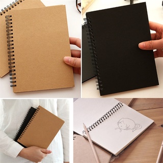 NE Reeves Retro espiral encuadernado bobina cuaderno en blanco cuaderno Kraft boceto papel (8)