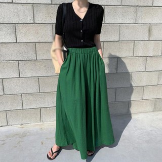 Pantalones Anchos De Cintura Alta Para Mujer Sueltos De Lino De Algodón Casual (7)