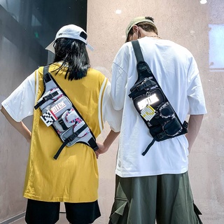 Nueva Marca De Moda Coreana Reflectante Bolsa De Pecho Para Hombres Personalidad Multifuncional Deportes Calle hip-hop Cintura Impermeable popular