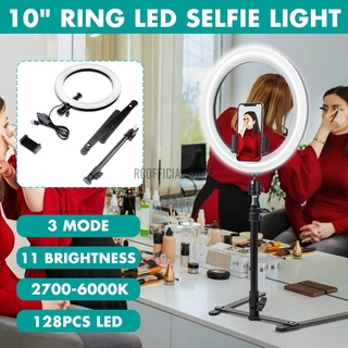 10in 6000K regulable LED Selfie luz trípode teléfono móvil ajustable lámpara de relleno