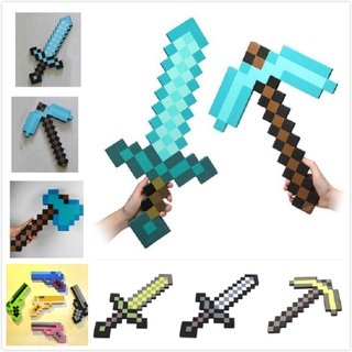 Hot Game Minecraft Cosplay Prop Eva Foam Steve Creeper Diamond Pick Axes Gun Hamaxe Swords Model Kids Toys Gifts Fun