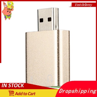 Adaptador externo USB de Audio/tarjeta de sonido USB a Jack convertidor de 3.5 mm (5)