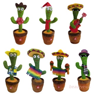exis 1 pc divertido baile cactus peluche juguetes, batido electrónico cantando cactus planta juguete para educación infantil