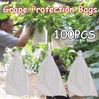 fleshman 100pcs bolsa de malla agrícola proteger bolsa de protección de uva bolsas de control de plagas crecer impermeable para frutas vegetales bolsa de cría anti-aves suministros de jardín