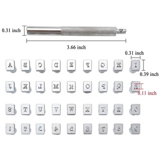 36pcs leathercraft metal letra y números sellos punch set herramienta, 26 alfabeto impreso cuero punzonado herramientas (3,5 mm)