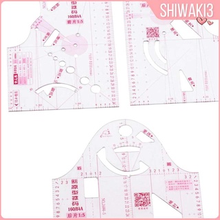 [Shiwaki3] 3 Piezas 1 : 5 Mujer Ropa Prototipo Regla Dibujo Plantilla Sastre Herramienta De Costura