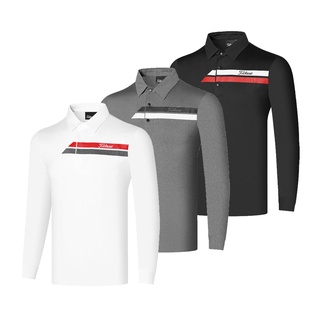 Tit primavera y otoño Jersey de Golf de los hombres de manga larga camiseta de deportes al aire libre de secado rápido estiramiento Casual Top TT-shirt gkGT
