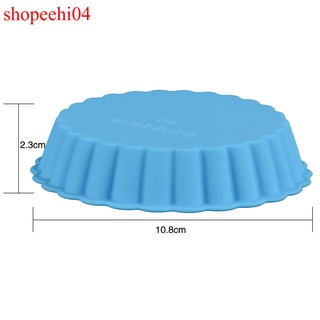 Shopeehi04 moldes de silicona para tartas Mini Quiche moldes antiadherentes redondos Flan estriado con Bases sueltas molde para tartas herramientas