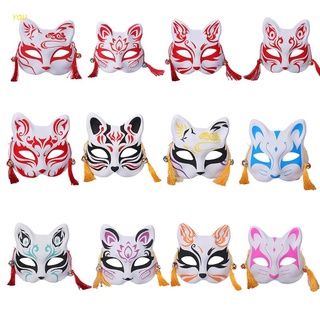 Usted pintado a mano zorros máscara Anime japonés Cosplay Halloween fiesta disfraces accesorios