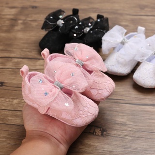 Zapatos de lazo de encaje para bebés/niñas/zapatos de princesa antideslizantes/recién nacidos/suela suave/Prewalker/mangas de bebé (4)