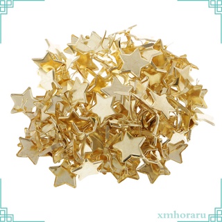 100Pcs Metal Brads Golden Mini Decorative Brads Fasteners Embellishment 14mm