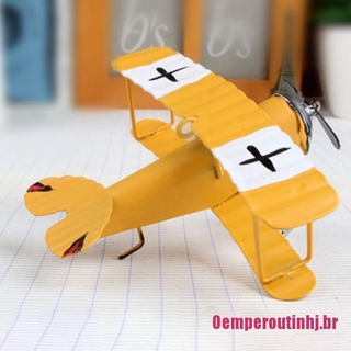 Oemperoutinhj Mini figuras De Modelo Biplane Vintage Para decoración del hogar Modelo De hierro y avión De aire De Metal (3)