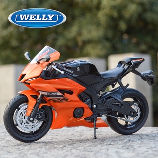 Welly 1 : 12 2020 Yamaha YZF-R6 Naranja Die Fundido Vehículos Coleccionables Aficiones Modelo De Motocicleta Juguetes