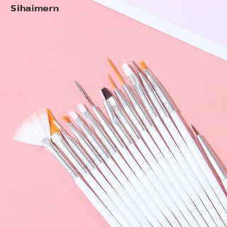 [sihaimern] 15 bolígrafos de uñas uv gel diseño pintura arte pincel set para salón manicura diy herramienta.