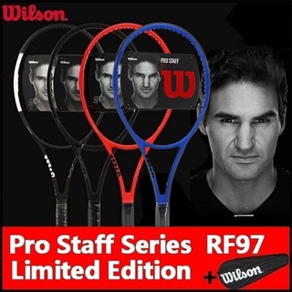R & K Wilson Raqueta De Tenis Pro Staff RF97 Federer Signature Rojo Negro Entrenamiento Profesional Completo Carbono Con Cuerda