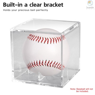 Estuche De pantalla De béisbol protección UV Cubo Acrílico soportes caja cuadrada Para Bola De 9'' (5)