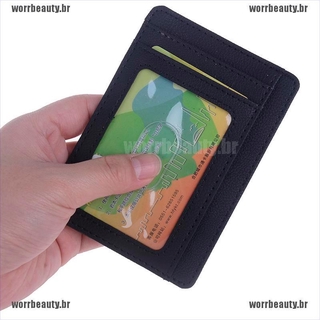 Worr billetera delgada De cuero Para hombre Para dinero/tarjeta De Crédito Rfid/tarjeta De Crédito (9)