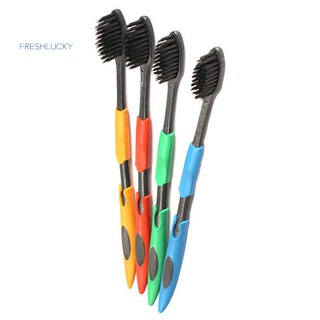 freshlucky oral care 4 piezas cepillo de dientes carbón de bambú cuidado dental