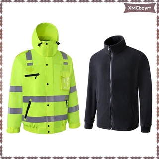 1pc abrigo reflectante de seguridad extraíble forro hi-vis chaqueta resistente al agua