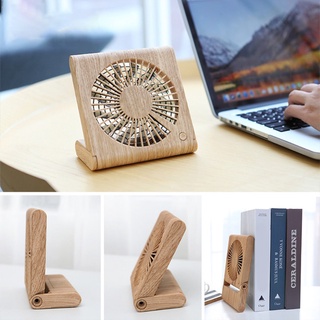 Mela pequeño ventilador de escritorio estudiante de pie enfriador de aire de grano de madera Mini portátil plegable ventilador de carga USB (7)