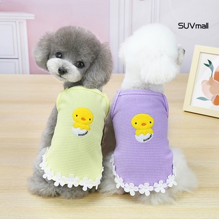 suv- perro cachorro falda pato bordado flor algodón mascota vestido ropa para primavera/verano