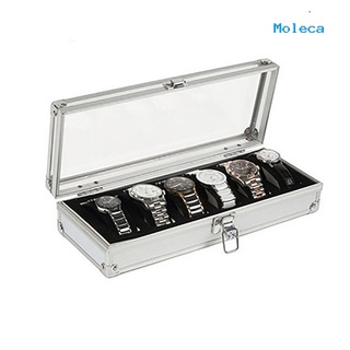 moleca 6/12 rejilla ranuras para joyas relojes caja de almacenamiento de aluminio (4)