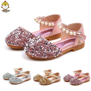 niñas niños (1-6t) perla bling lentejuelas solo princesa zapatos sandalias (1-6t)