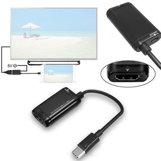 Convertidor de Cable divisor tipo C a HDMI con adaptador de corriente Android para Mhl USB-C macho teléfono I8S4