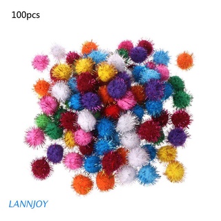 liann 100pcs 30 mm mini poms suave esponjoso pompones bola de purpurina hechos a mano juguetes de niños diy costura suministros de manualidades de color mezclado
