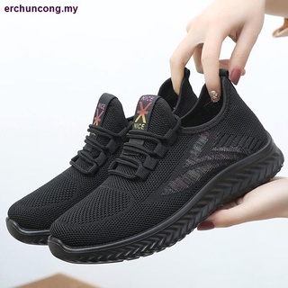 Nueva madre zapatos de deporte de las mujeres viejo Beijing zapatos de tela de fondo suave antideslizante de mediana edad y ancianos zapatos de caminar transpirable negro zapatos de trabajo