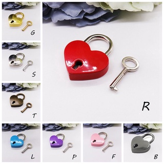 Yuduo Mini candado De aleación De zinc con llave/candado con forma De corazón/multicolor Para viaje/boda (2)
