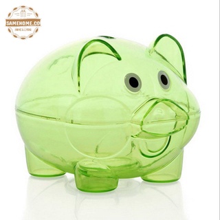 Dibujos animados Pig Bank transparente hucha dinero coleccionista