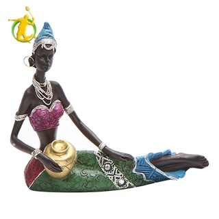 [Fitness] Escultura de resina africana mujeres estatua creativa Vintage artesanía muñecas adornos casa mesa estantería arte abstracto colecciones de san valentín\'s