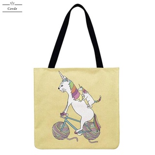 Covdes2 lindo de dibujos animados pony impreso hombro bolsa de la compra Casual grande bolso