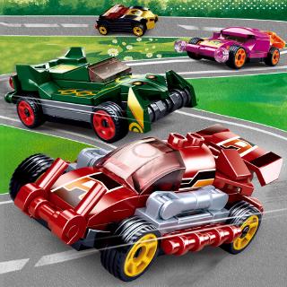 8 unids/set Compatible con Lego coche de carreras bloque de construcción de juguete DIY montado modelo juguete educativo para niños