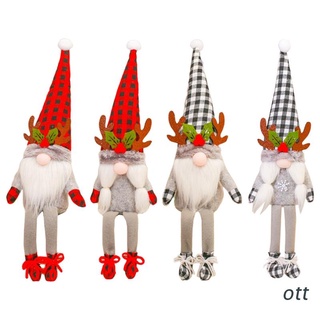ott. decoraciones navideñas a cuadros cuernos hechos a mano sueco tomte gnomos escandinavo santa elfo mesa adornos decoración de vacaciones regalo