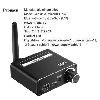 Pa Mini convertidor de Audio DAC Digital a analógico Coaxial de fibra óptica receptor auxiliar Bluetooth compatible 5.0 para TV (3)
