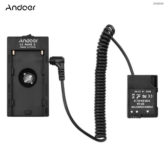 Andoer Adaptador de batería Np-F970 F750 Adaptador con interfaz Usb dual+En-El14 Dummy batería de Acoplador compatible con Nikon D3100/D3200/D5100/D5200/Coolpix P7000/P7100/P7700/P7800 cámaras