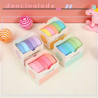 Dancinglady 5 rollos/juego de caja cinta Washi Decorativa/útiles escolares lindos