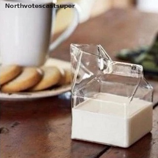 northvotescastsuper 1pc 300ml media pinta de leche de cartón estilo creativo mini jarra de crema de vidrio taza de leche nvcs