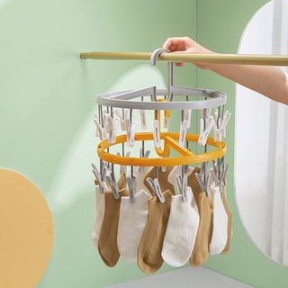 Estante de secado superpuesto para colgar A prueba de viento con pequeños Clips calcetines y ropa interior Clips de secado redondo bastidores, una (7)