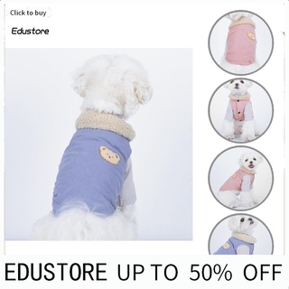 Chaleco de algodón acolchado forro para mascotas perro gato ropa de dibujos animados oso patrón para invierno