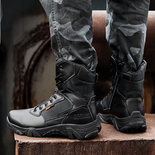 Pantera oscura botas del ejército botas de combate impermeables de los hombres botas tácticas al aire libre impermeable botas militares botas de senderismo botas de combate Swat Boot Kasut tentera zapatos de entrenamiento (6)