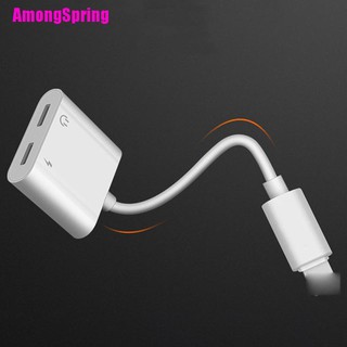AmongSpring 2in1 Dual Lightning adaptador de carga divisor de Audio Cable iPhone 7 7Plus 8 X