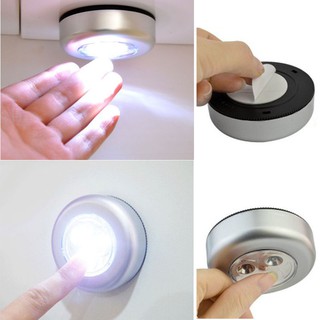 Mini lámpara táctil inalámbrica 3 LED Push/armario de cocina/luz de pared nocturna